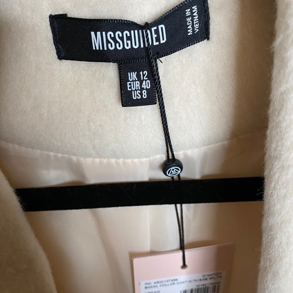 Missguided Cream Long Coat - Picture 6 of 6